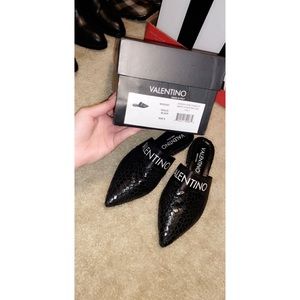 Snake Valentino mules. Authentic